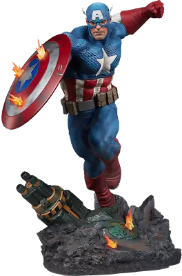 Buy MARVEL Comics Classic Captain America Premium Figure Format Sideshow Statue • 813.92£