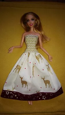 Buy Barbie Glitter Dress Doll Clothing Princess Reindeer Deer Ball Gown K33 • 10.40£