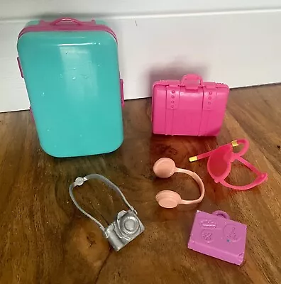 Buy Barbie Travel Set, Large, Medium & Small Suitcases, Camera, Headphones, Snorkel • 2.99£
