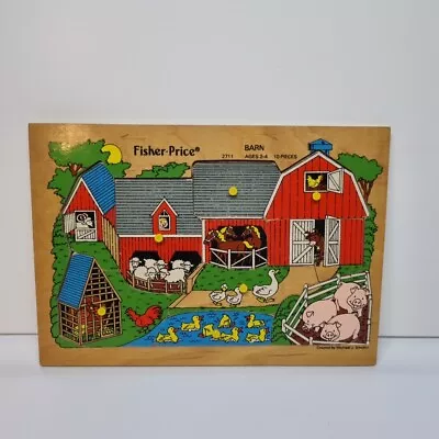 Buy Vintage 1984 Fisher Price Wooden Puzzle Toy Game Prop Quaker Oats Barn Farm 2711 • 14.95£