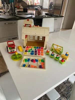 Buy Vintage Fisher Price Play Family School House Used • 55£