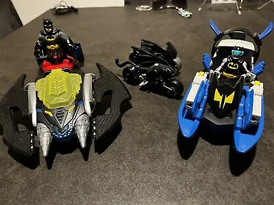 Buy Imaginext Fisher Price Batman Batwing & Boat With 2 Figures + Bikes • 29.95£