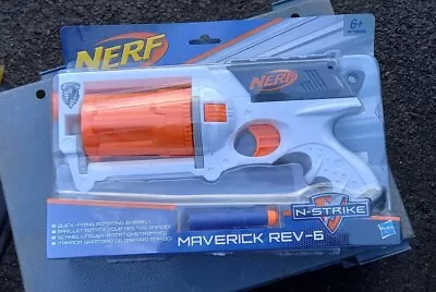 Buy Hasbro Nerf N-Strike Maverick Rev-6 Blaster Gun 6 Bullets • 14.99£