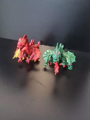 Buy Playmobil Poseable Red+Green Fire Breathing Dragons 1995 Vintage • 20£