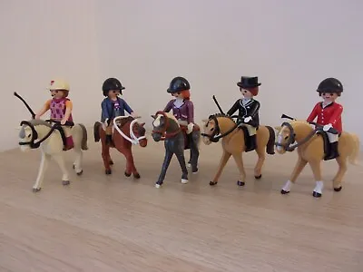 Buy Playmobil  5 HORSE And RIDER Figures   [2BT1] • 14.99£