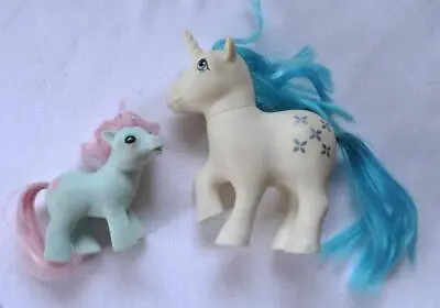 Buy 2 Vintage My Little Pony Figures - Dream Castle Majesty G1 1983,baby Cuddles '88 • 8.99£