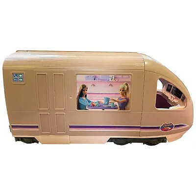 Buy 2001 Mattel Barbie Fold Out Travel Train Playset Toy Set Dining Playroom Vintage • 52.76£