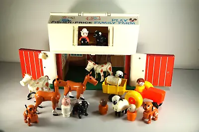 Buy Vintage 1967 FISHER PRICE Little People Play Family Farm & Animal Figures Great! • 49.95£