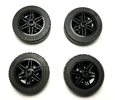 Buy LEGO Technic Wheels X4 Black Large With Tyres 43.2 X 14 Solid 56904 FREE P&P NEW • 9.79£