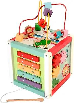 Buy Fisher Price Wooden Activity Cube  For 18months Plus, Wooden Musical Instrument • 35.99£