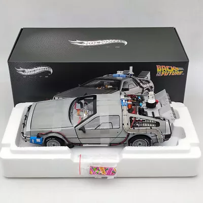 Buy Hot Wheels 1/18 Elite Back To The Future Time Machine Delorean BCJ97 Colection • 86.40£
