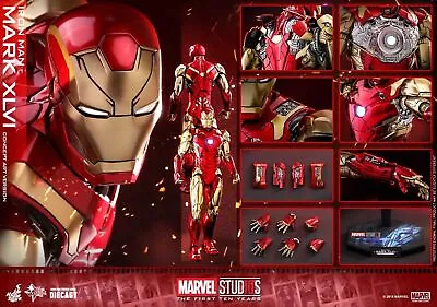 Buy In Stock Hot Toys Marvel Studio 10Th Anniversary Mms489D25 Iron Man Mark 46 Conc • 649.82£