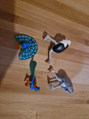 Buy Playmobil OSTRICH FAMILY  African Wildlife / Zoo And Peacock With Peahen • 12£