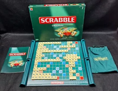 Buy Original Mattel Scrabble Classic Family Board Game 2003 Complete  • 12£