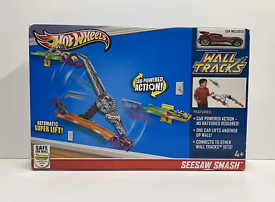 Buy NEW - Hot Wheels WALL TRACKS SEESAW SMASH Track Set Car Powered Action - READ • 48.07£