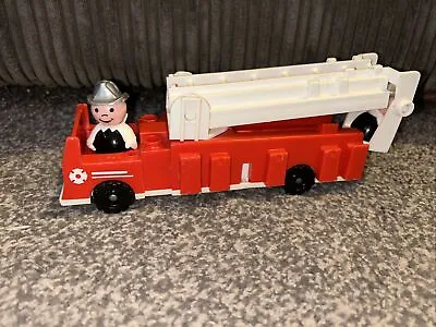 Buy Fisher Price Little People Vintage Red Fire Truck Extension Ladder Bucket Rare • 19.99£