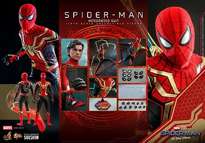 Buy MARVEL Tom Holland Spider-Man Integrated Suit COLLECTOR Hot Toys Sideshow MMS623 • 316.48£