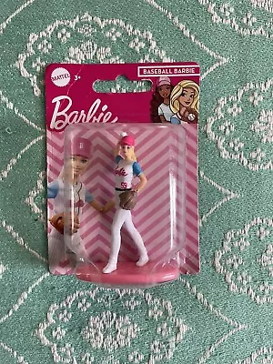 Buy Mattel Baseball Barbie Mini Figure Cake Topper Miniature Toy Figurine Brand New • 4£