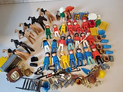 Buy Playmobil Geobra Bundle Mixed Pieces Figures Horses Accessories 1970s Preloved • 19£
