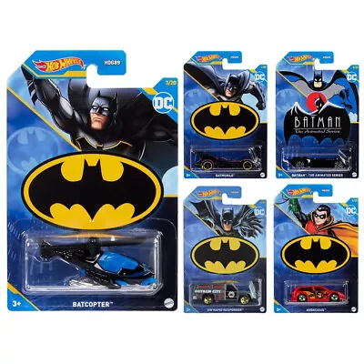 Buy Hot Wheels Dc Comics Batman Die Cast Cars Joker Batmobile Batcopter Ausacious • 7.89£
