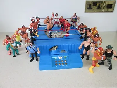 Buy Original 1990`s WWF  Ring With Sound Box And 20 Figures, ALL ORIGINAL PARTS • 400£