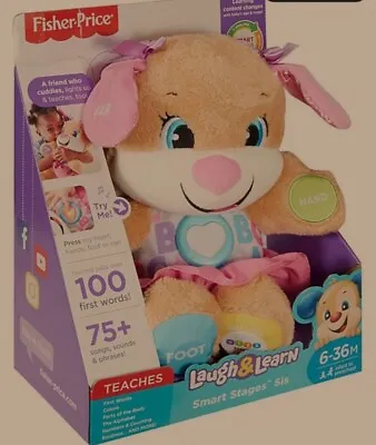Buy 🌻Fisher Price ABC Smart Stages Plush Toy Dog 75+ Songs Sounds Phrases & Numbers • 15£