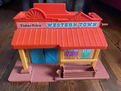 Buy FISHER PRICE Vintage WESTERN TOWN Rare Toy PLAY SET No:934 Little People 70s/80s • 22£