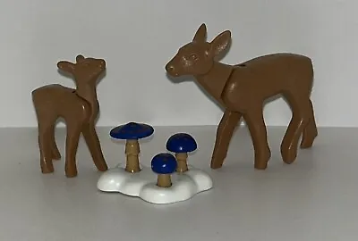 Buy Playmobil Figure Forest Wildlife Animals Deer Family & Toadstool Accessories • 2.18£