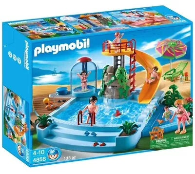 Buy Playmobil 4858 Swimming Pool With Slide Set NEW • 59.99£