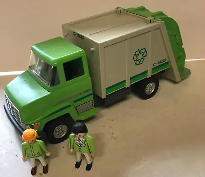 Buy Playmobil Plastic Toys - Green Dust Bin Lorry & 2 Figures • 14.99£