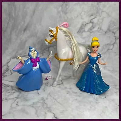 Buy Disney Magiclip Princess Dolls - Cinderella, Fairy Godmother And Horse • 7.99£