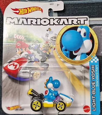 Buy Hot Wheels Mario Kart- Yoshi Light Blue Standard Kart- New/sealed  • 14.99£