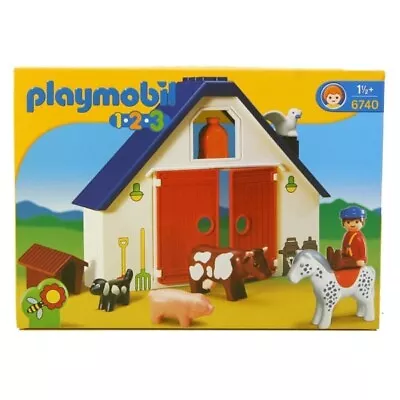 Buy Playmobil 123 Farm Set With Building, Animals & Farmer-Pre-school Toy 18 Months+ • 19.99£