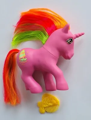 Buy 1985 G1 My Little Pony Tropical Ponies Hula Hula MLP With Golden Yellow Fish • 24.99£