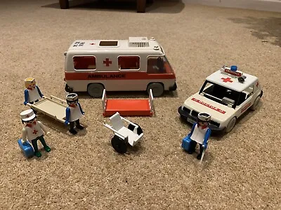 Buy Vintage Playmobil Doctors Car, Ambulance & Figures. 1970s. • 15£