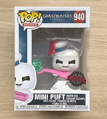 Buy Funko Pop Ghostbusters Afterlife Mini Puft With Ice Cream Scoop #940 + Protector • 24.99£