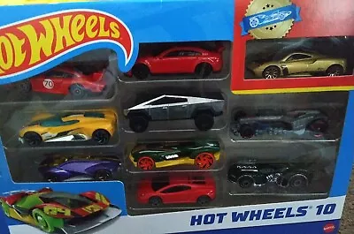 Buy Hot Wheels 10-Car Gift Pack Supercars Rare Lamborghini Porsche Pagani Tesla • 54.99£