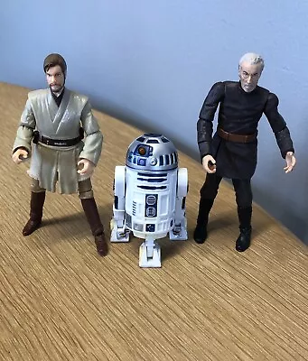 Buy Star Wars Figures R2D2 2004, Obi-Wan Kenobi ? & Count Dooku 2004 • 8.99£