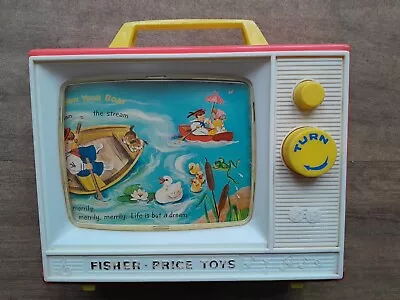 Buy Fisher Price Toy Vintage 1966 Two Tune Giant Screen Music Box TV Working Cond • 15£