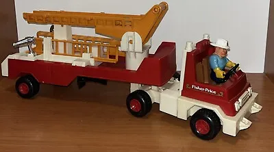 Buy Vintage 1978 Fisher Price Hook & Ladder Fire Engine Truck Toy With Fireman Large • 29.99£