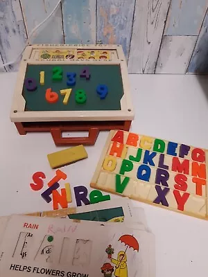 Buy Vintage Fisher Price School Days Desk Magnetic Letters Numbers Cards Toy 1972 • 19.99£