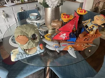 Buy Imaginext F Price Shark Bite Pirate Ship With Jake And The Never Land Pirates • 25£