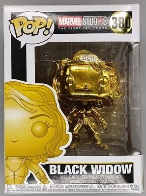 Buy Funko POP #380 Black Widow (Gold) - Chrome - Marvel Studios 10 Years Damaged Box • 12.99£