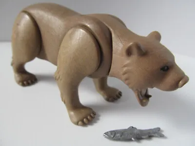 Buy Playmobil Brown Bear & Fish NEW Extra Animal For Zoo/forest/western Themes • 10.99£