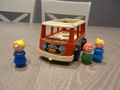 Buy Vintage Fisher Price Little People Mini Bus Van And Figures 1980s Toys • 15£
