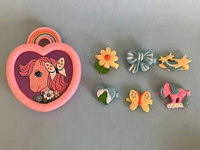 Buy My Little Pony G1 Jewellery Set Pink Trinket Box With 6 Assorted Hair Clips • 14.95£