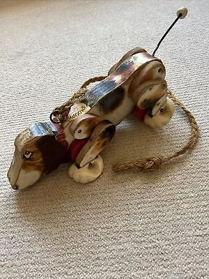 Buy Vintage 1960's Fisher Price Snoopy Wooden Dog Pull Along Toy • 15£