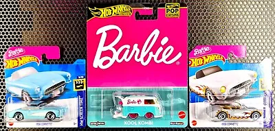 Buy HOT WHEELS Barbie Pop Culture KOOL KOMBI & 1956 CORVETTE X2 • 18.99£