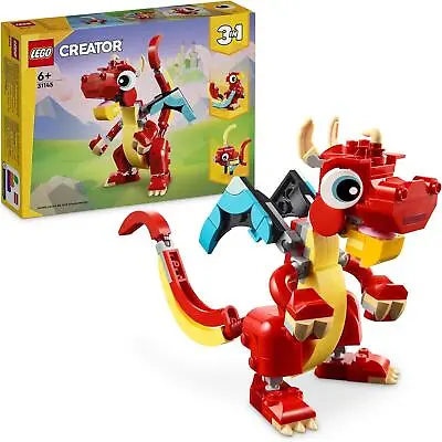 Buy LEGO Creator 3in1 Red Dragon 31145 Buildable Construction Activity Set • 11.99£