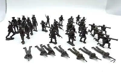 Buy Large Lot Mpc German Toy Soldiers WW2 Gray Plastic 1960s • 19.20£